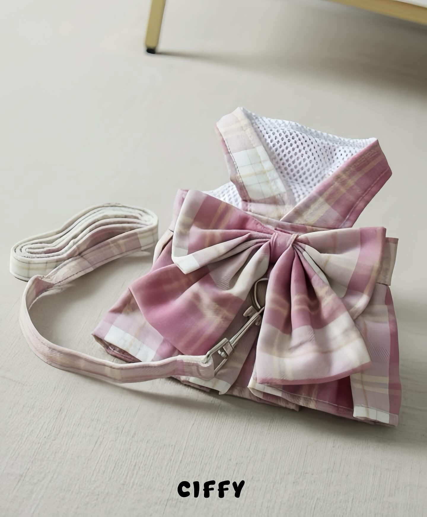 Plaid Bow Dress Set