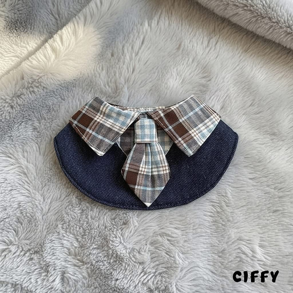 Plaid Tie Bib