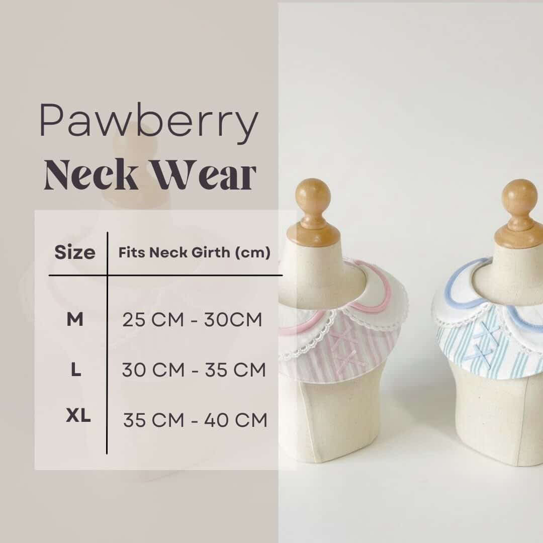 Size chart for Pawberry Neckwear